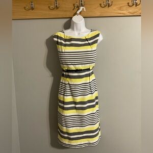 Calvin Klein Striped Midi Sheath Dress Size 12